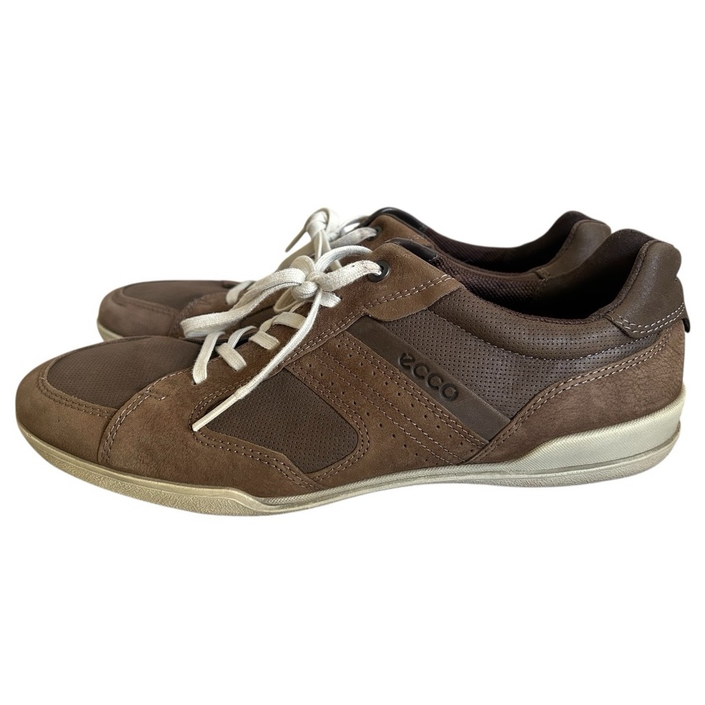 ECCO Men's Enrico Brown and Tan Leather Sneakers Shoes Size 42 US 8 8.5
